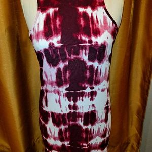 Burgundy tie dye t-shirt dress